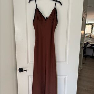 Elegant Brown Maxi Dress